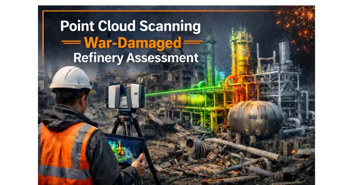 Point Cloud Scanning for War-Damaged Refinery Assessment
